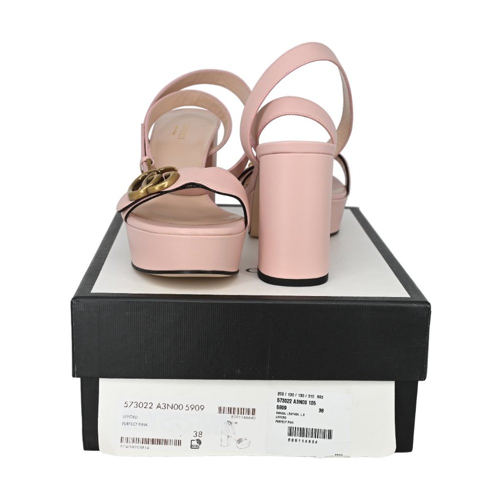 Gucci GG Marmont Leather Platform Sandals - Picture 5 of 16